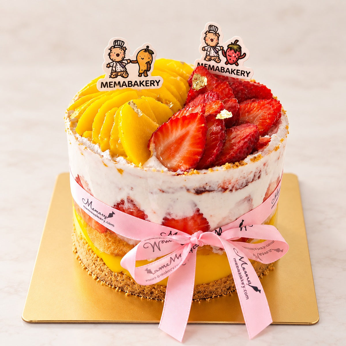 MANGO STRAWBERRY CAKE
